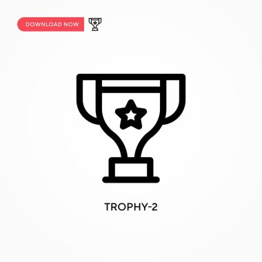 Trophy-2 basit vektör simgesi. Web sitesi veya mobil uygulama için modern, basit düz vektör çizimi