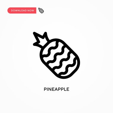 Ananas Basit vektör simgesi. Web sitesi veya mobil uygulama için modern, basit düz vektör çizimi