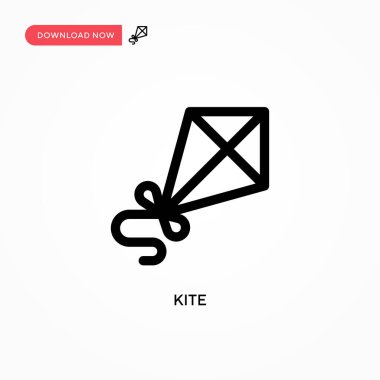 Kite Basit vektör simgesi. Web sitesi veya mobil uygulama için modern, basit düz vektör çizimi