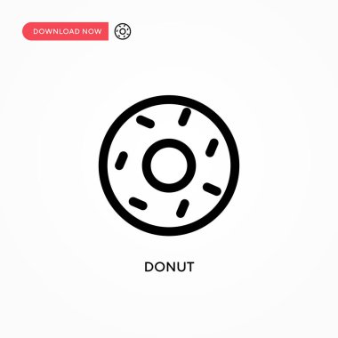 Donut Basit vektör simgesi. Web sitesi veya mobil uygulama için modern, basit düz vektör çizimi