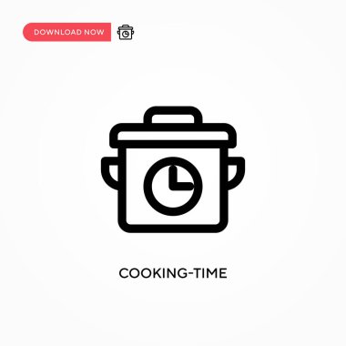 Yemek pişirme zamanı basit vektör simgesi. Web sitesi veya mobil uygulama için modern, basit düz vektör çizimi