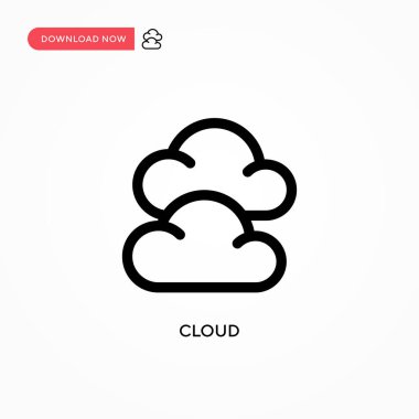 Bulut Basit vektör simgesi. Web sitesi veya mobil uygulama için modern, basit düz vektör çizimi