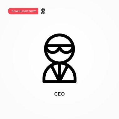 Ceo Basit vektör simgesi. Web sitesi veya mobil uygulama için modern, basit düz vektör çizimi