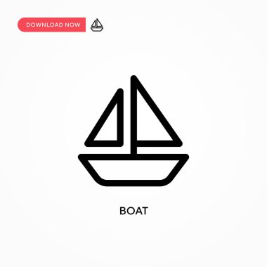 Tekne Basit vektör simgesi. Web sitesi veya mobil uygulama için modern, basit düz vektör çizimi