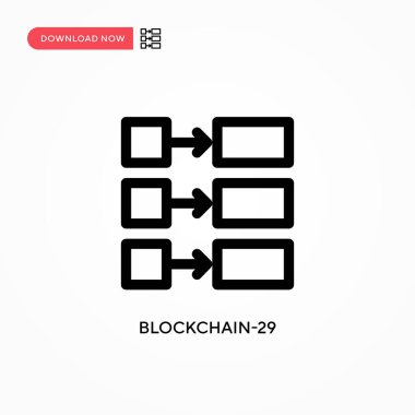 Blokchain-29 Basit vektör simgesi. Web sitesi veya mobil uygulama için modern, basit düz vektör çizimi