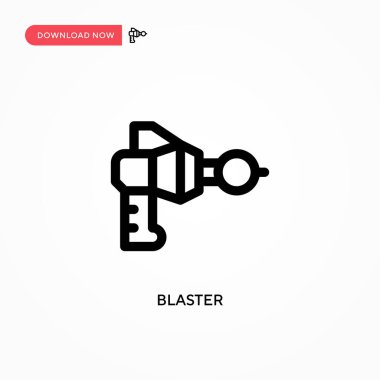 Blaster Basit vektör simgesi. Web sitesi veya mobil uygulama için modern, basit düz vektör çizimi