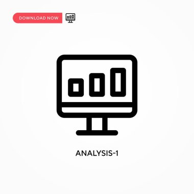 Analiz-1 basit vektör simgesi. Web sitesi veya mobil uygulama için modern, basit düz vektör çizimi