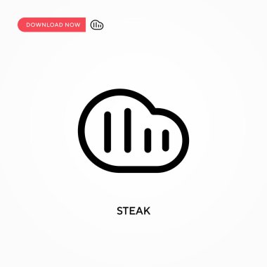 Biftek basit vektör ikonu. Web sitesi veya mobil uygulama için modern, basit düz vektör çizimi