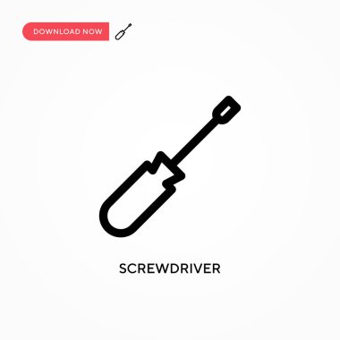 Tornavida basit vektör simgesi. Web sitesi veya mobil uygulama için modern, basit düz vektör çizimi