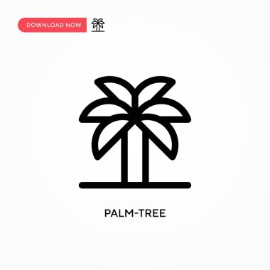Palmiye ağacı basit vektör simgesi. Web sitesi veya mobil uygulama için modern, basit düz vektör çizimi