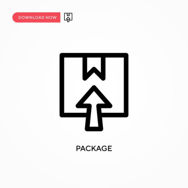 Paket Basit vektör simgesi. Web sitesi veya mobil uygulama için modern, basit düz vektör çizimi