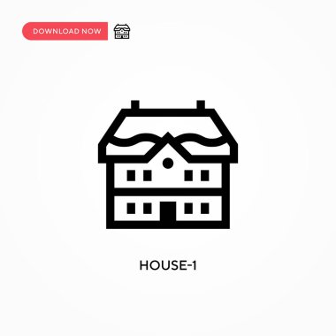 House-1 Basit vektör simgesi. Web sitesi veya mobil uygulama için modern, basit düz vektör çizimi