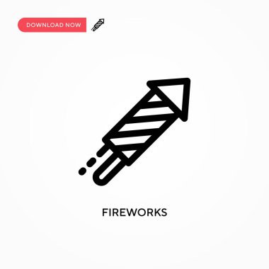 Havai fişekler basit vektör simgesi. Web sitesi veya mobil uygulama için modern, basit düz vektör çizimi