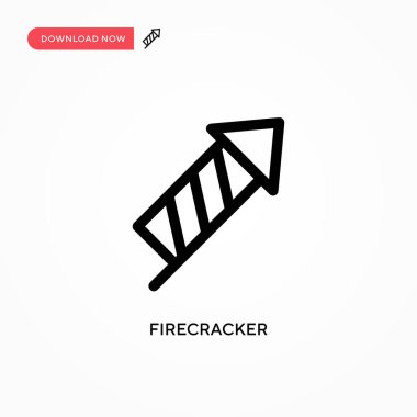 Firecracker Basit vektör simgesi. Web sitesi veya mobil uygulama için modern, basit düz vektör çizimi