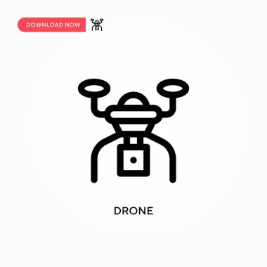 Drone Basit vektör simgesi. Web sitesi veya mobil uygulama için modern, basit düz vektör çizimi