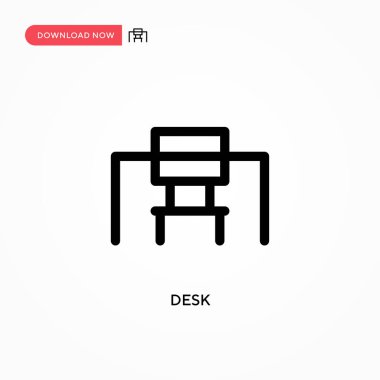 Masa Basit vektör simgesi. Web sitesi veya mobil uygulama için modern, basit düz vektör çizimi