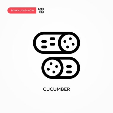 Salatalık basit vektör simgesi. Web sitesi veya mobil uygulama için modern, basit düz vektör çizimi