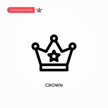 Crown Basit vektör simgesi. Web sitesi veya mobil uygulama için modern, basit düz vektör çizimi