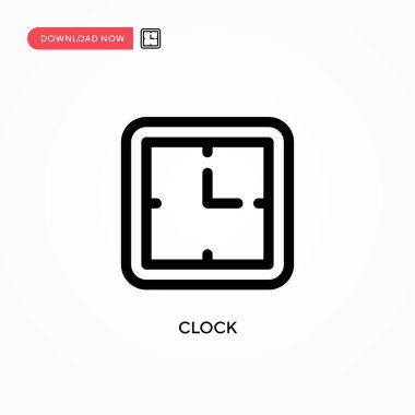 Saat Basit vektör simgesi. Web sitesi veya mobil uygulama için modern, basit düz vektör çizimi