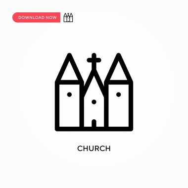 Kilise basit vektör ikonu. Web sitesi veya mobil uygulama için modern, basit düz vektör çizimi