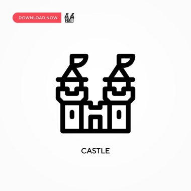 Basit Castle vektör simgesi. Web sitesi veya mobil uygulama için modern, basit düz vektör çizimi