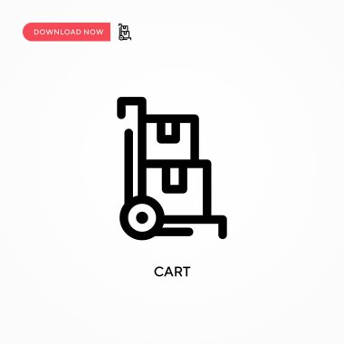 Basit Cart vektör simgesi. Web sitesi veya mobil uygulama için modern, basit düz vektör çizimi