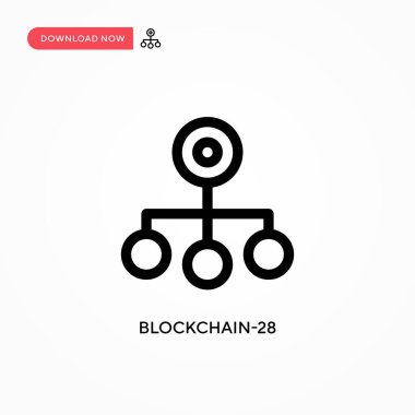 Blokzincir-28 Basit vektör simgesi. Web sitesi veya mobil uygulama için modern, basit düz vektör çizimi