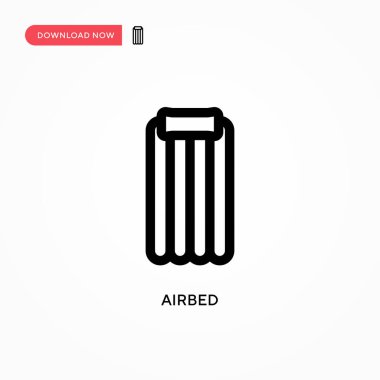 Airbed Basit vektör simgesi. Web sitesi veya mobil uygulama için modern, basit düz vektör çizimi