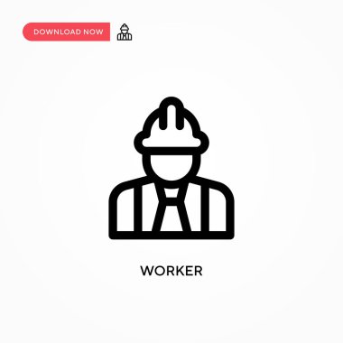 Worker Basit vektör simgesi. Web sitesi veya mobil uygulama için modern, basit düz vektör çizimi