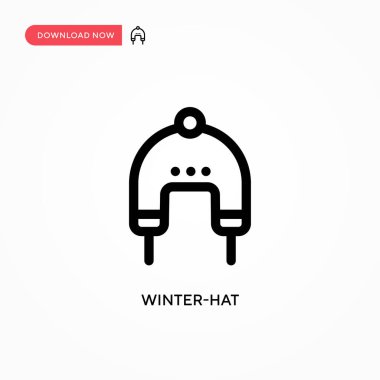Kış şapkası Basit vektör simgesi. Web sitesi veya mobil uygulama için modern, basit düz vektör çizimi