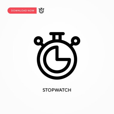 Stopwatch Basit vektör simgesi. Web sitesi veya mobil uygulama için modern, basit düz vektör çizimi