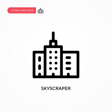 Gökdelen Basit vektör simgesi. Web sitesi veya mobil uygulama için modern, basit düz vektör çizimi