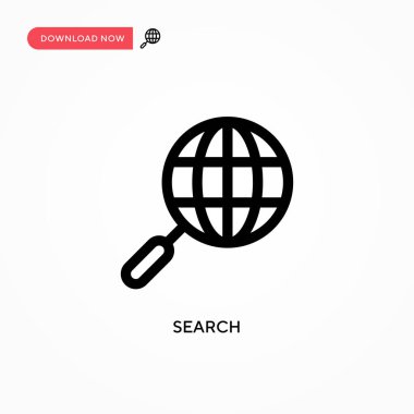 Basit vektör simgesini ara. Web sitesi veya mobil uygulama için modern, basit düz vektör çizimi