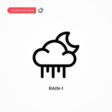 Rain-1 basit vektör simgesi. Web sitesi veya mobil uygulama için modern, basit düz vektör çizimi