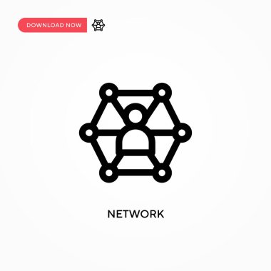 Ağ Basit vektör simgesi. Web sitesi veya mobil uygulama için modern, basit düz vektör çizimi