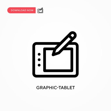 Grafik tableti Basit vektör simgesi. Web sitesi veya mobil uygulama için modern, basit düz vektör çizimi