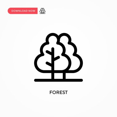 Forest Simple vektör simgesi. Web sitesi veya mobil uygulama için modern, basit düz vektör çizimi
