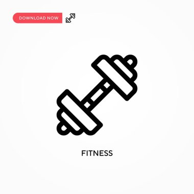 Fitness Basit vektör simgesi. Web sitesi veya mobil uygulama için modern, basit düz vektör çizimi