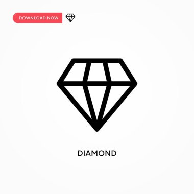 Elmas basit vektör simgesi. Web sitesi veya mobil uygulama için modern, basit düz vektör çizimi