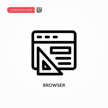 Tarayıcı Basit vektör simgesi. Web sitesi veya mobil uygulama için modern, basit düz vektör çizimi
