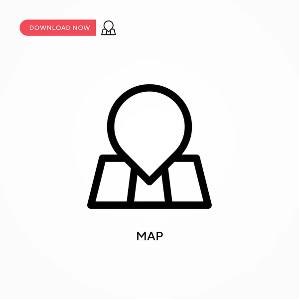 Harita Basit Vektör Simgesi Web Sitesi Veya Mobil Uygulama Için — Stok Vektör