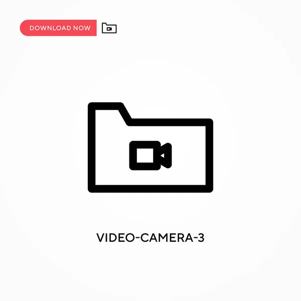 Vídeo Câmera Ícone Vetorial Simples Ilustração Vetorial Plana Moderna Simples — Vetor de Stock