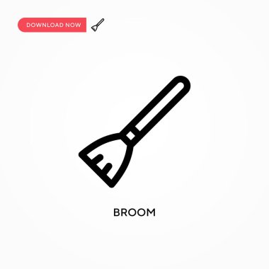Broom Basit vektör simgesi. Web sitesi veya mobil uygulama için modern, basit düz vektör çizimi