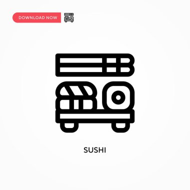 Suşi basit vektör simgesi. Web sitesi veya mobil uygulama için modern, basit düz vektör çizimi