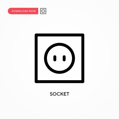 Soket Basit vektör simgesi. Web sitesi veya mobil uygulama için modern, basit düz vektör çizimi