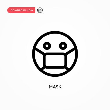 Maske Basit vektör simgesi. Web sitesi veya mobil uygulama için modern, basit düz vektör çizimi