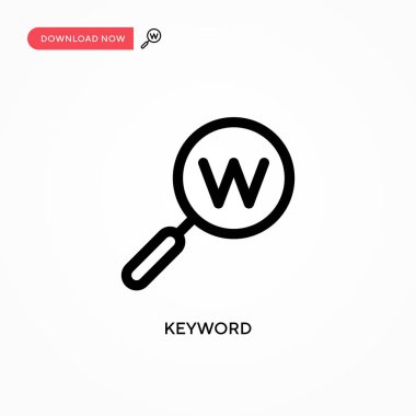 Anahtar kelime basit vektör simgesi. Web sitesi veya mobil uygulama için modern, basit düz vektör çizimi