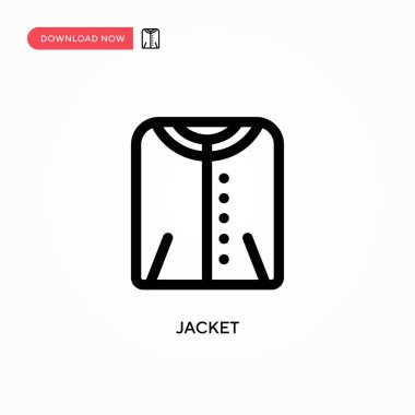 Ceket Basit vektör simgesi. Web sitesi veya mobil uygulama için modern, basit düz vektör çizimi