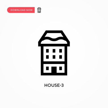 House-3 basit vektör simgesi. Web sitesi veya mobil uygulama için modern, basit düz vektör çizimi