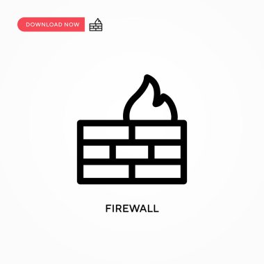 Firewall Basit vektör simgesi. Web sitesi veya mobil uygulama için modern, basit düz vektör çizimi